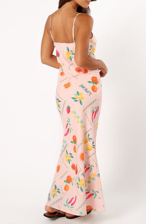 Petal And Pup Petal & Pup Frutti Satin Maxi Slipdress In Orange