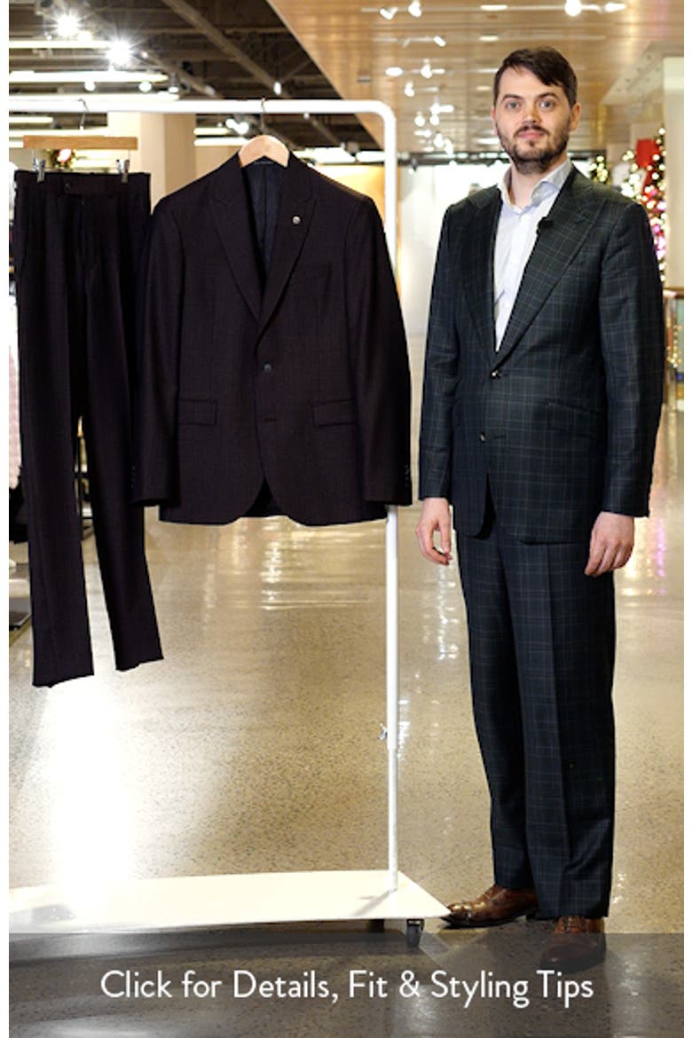 Rawdon Slim Fit Burgundy Super 100s Wool Peak Lapel Suit video