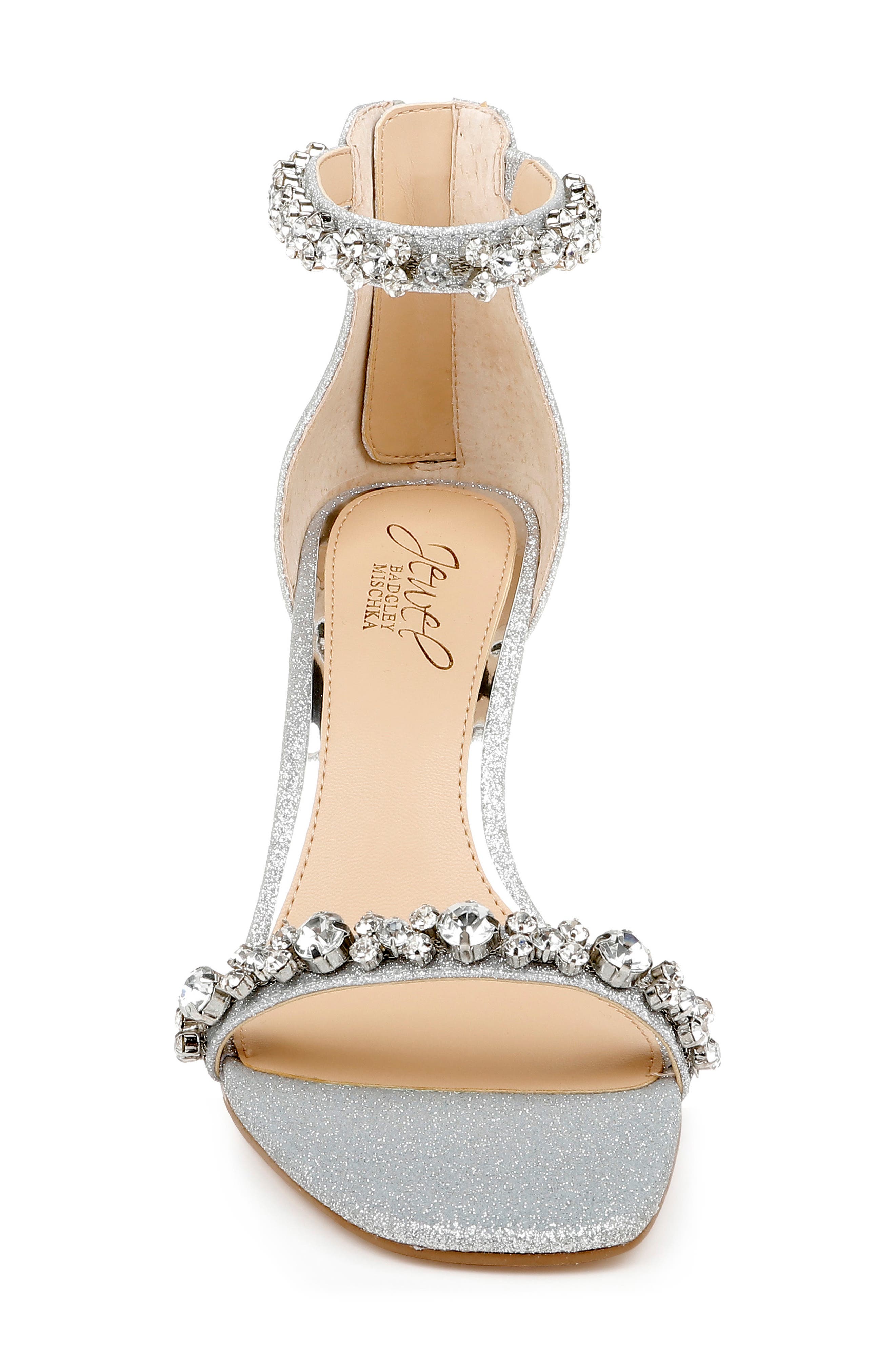 Jewel Badgley Mischka Dustyn Metallic Sandal, Alternate, color, Silver