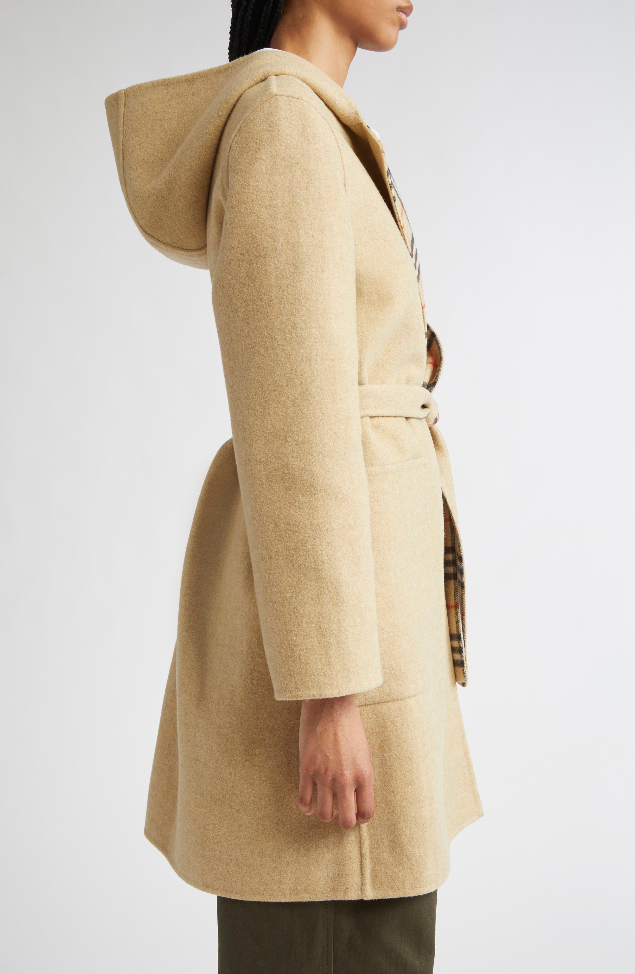 Hampshire Wool Reversible Hooded Coat (Women) | Nordstrom