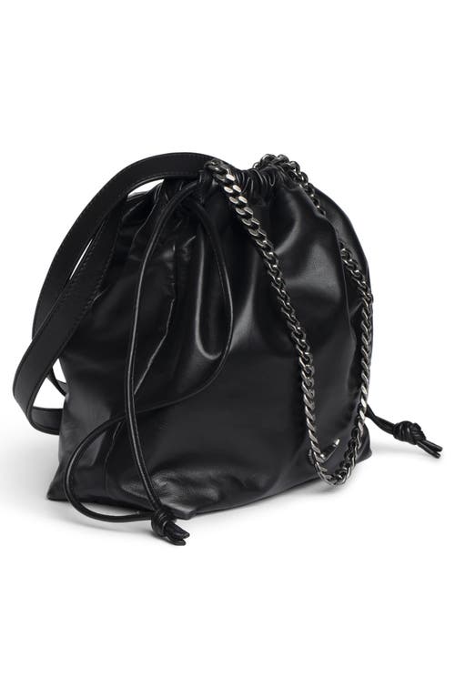 Zadig & Voltaire Rock Today Smooth Lambskin Leather Bucket Bag In Black