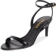 Prada Saffiano Leather Ankle Strap Sandal