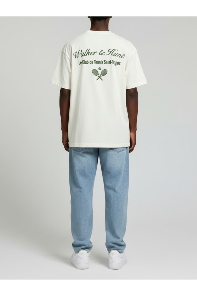Saint-Tropez Tennis Club Oversized Tee, Alternate, color, Cream