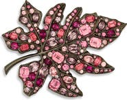 Kenneth Jay Lane Crystal Leaf Pin