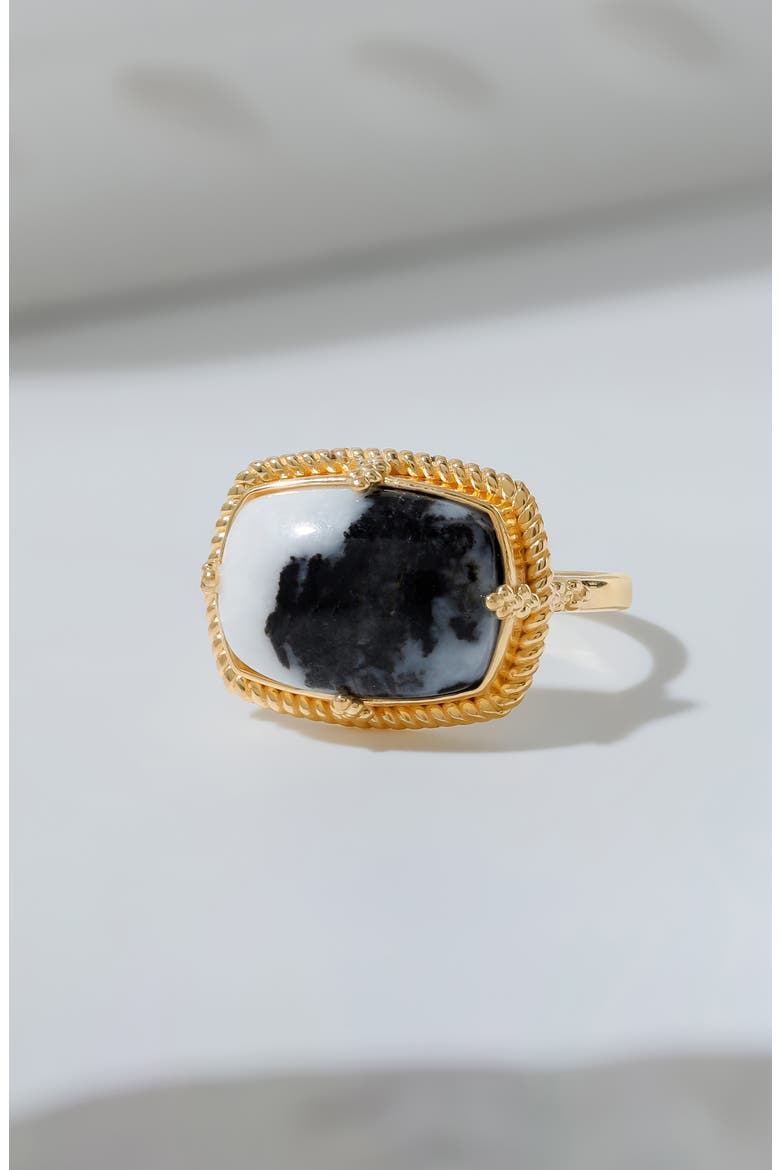 Zebra Jasper Ring, Alternate, color, BLACK