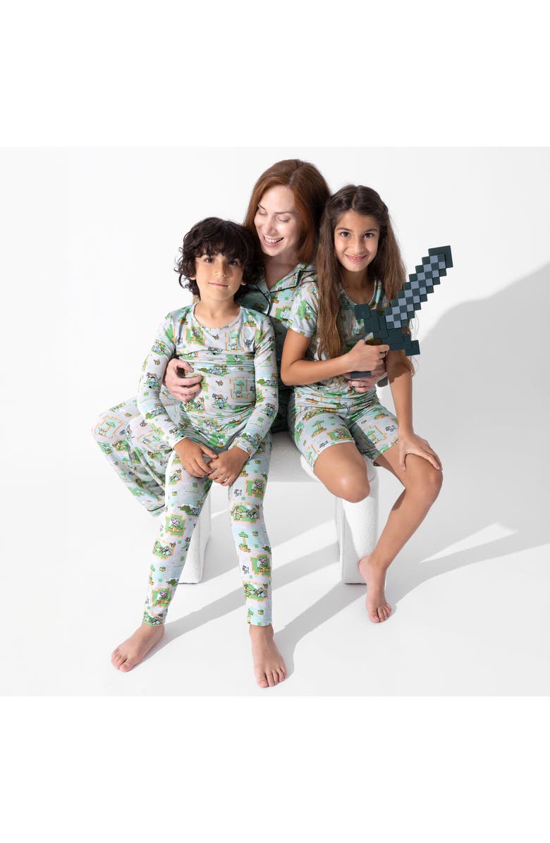 Bellabu Bear Kids' Minecraft Overworld Dreams Set of 2 Piece Pajamas, Alternate, color, Minecraft Overworld Dreams