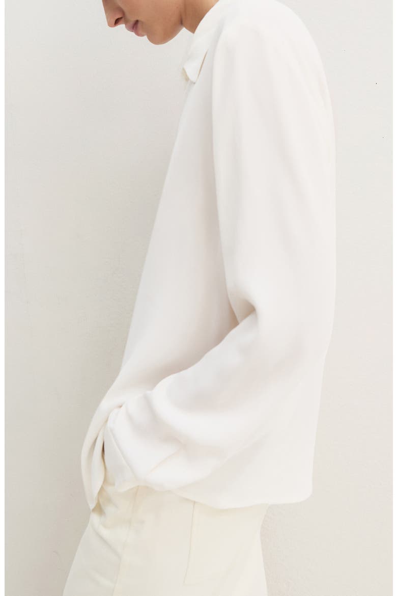 Silk Blend Long Sleeve Shirt, Alternate, color, WOOL WHITE