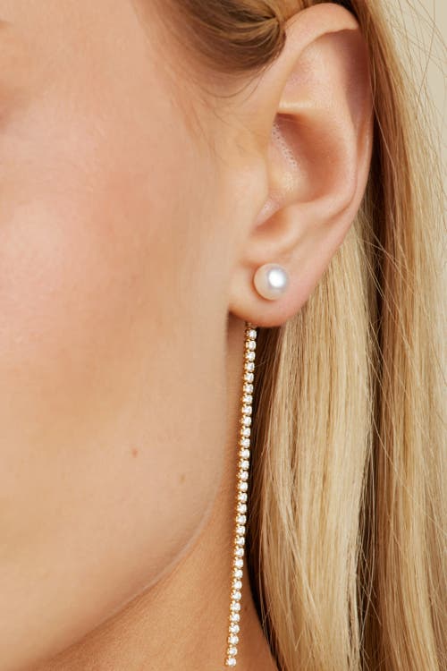 Untamed Petals Ventana Crystal Chain Earrings In Gold
