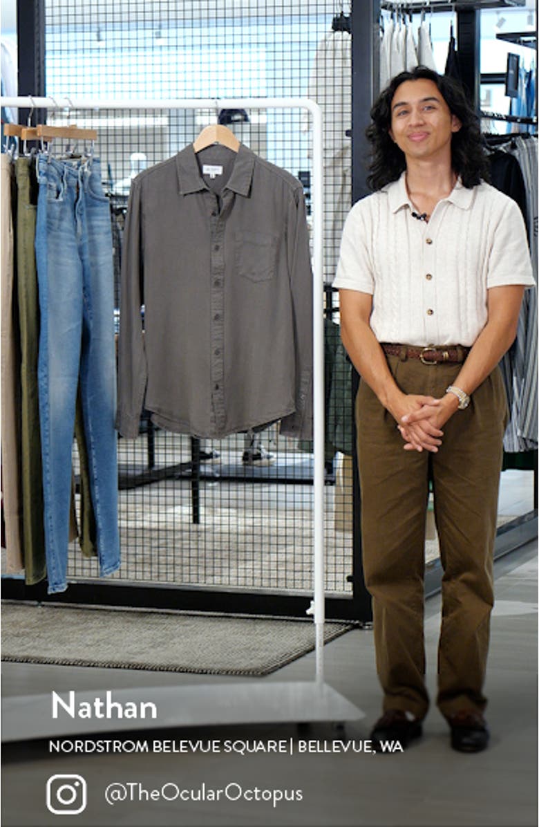 Aiden Solid Lyocell Button-Up Shirt, sales video thumbnail