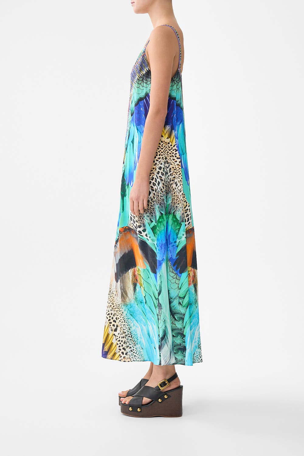 V Neck Midi Slip Dress - image 2