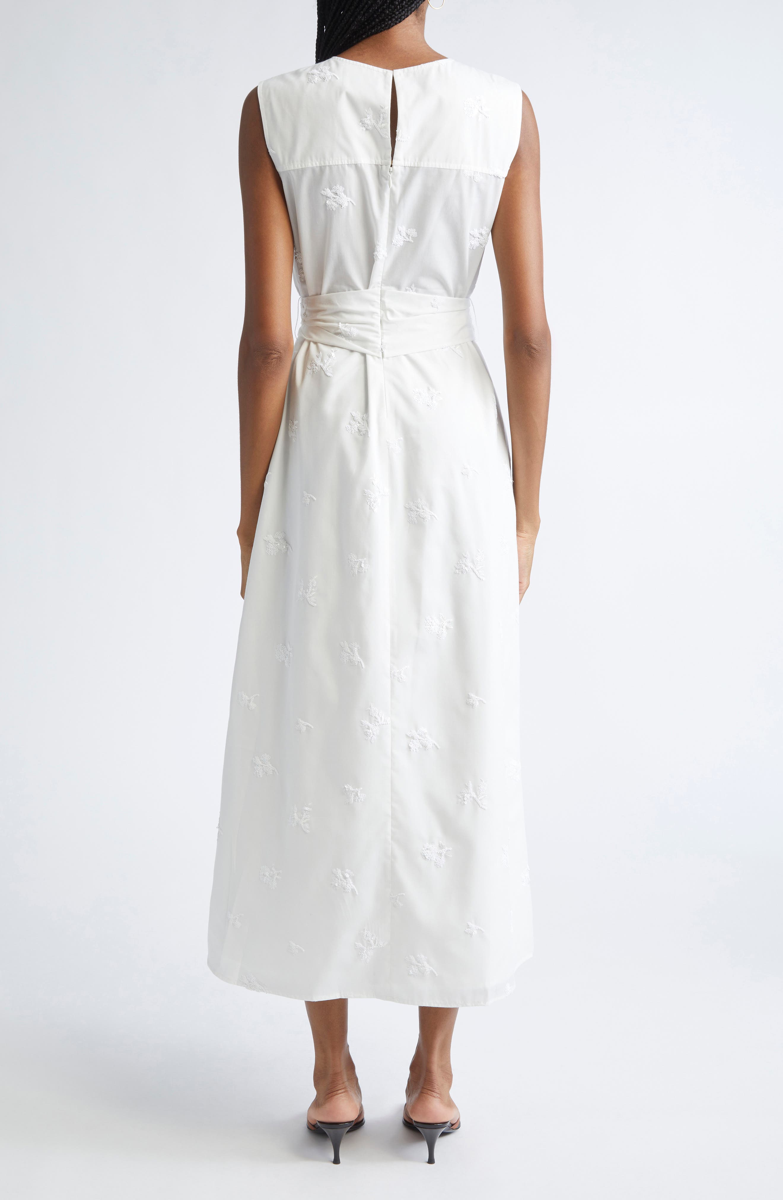 Evelyn Sequin Embroidered Poplin Midi Dress - image 2