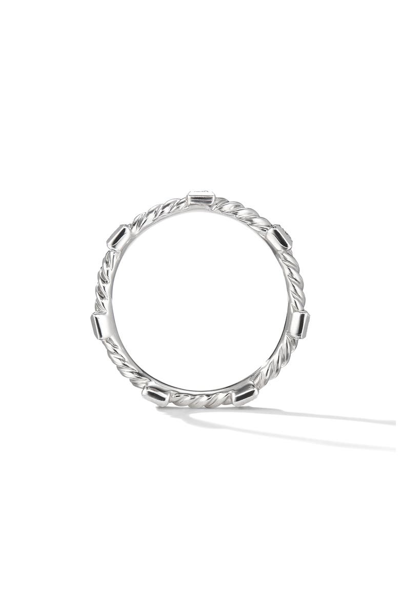 Cable Collectibles® Stations Stack Ring in 18K Yellow Gold with Diamonds, 2mm, Alternate, color, WHITE GOLD/ DIAMOND