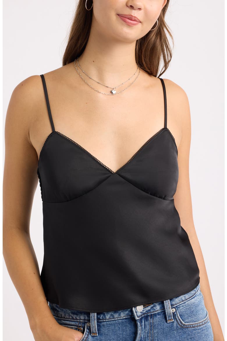 Satin Camisole, Alternate, color, BLACK