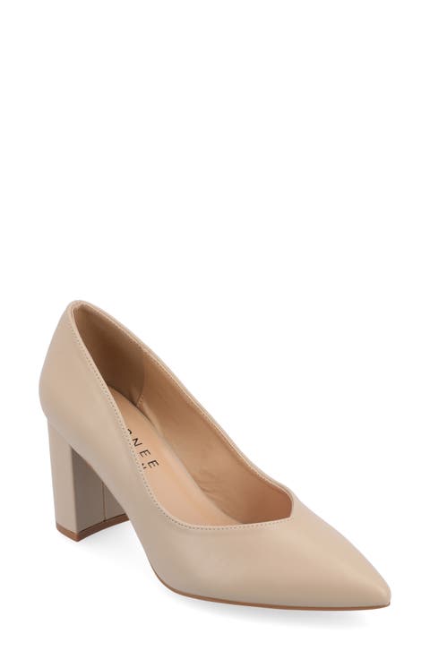 Simonne SuperNatural Shades Block Heel Pointed Toe Pump - Wide Width (Women)