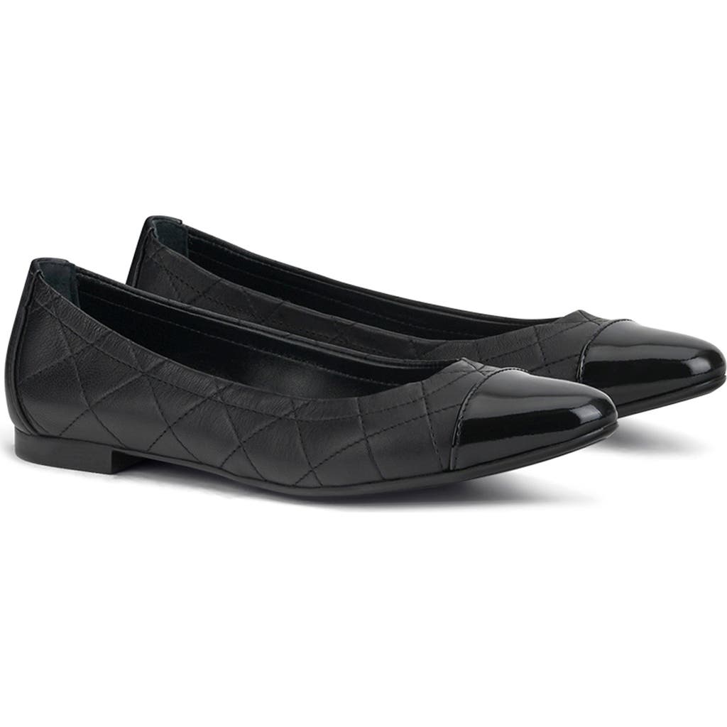 Agl Attilio Giusti Leombruni Agl Naomi Quilted Cap Toe Ballet Flat In Nero-nero