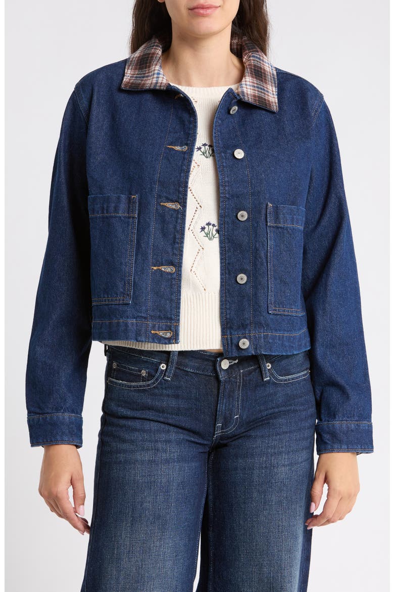 Relaxed Patch Pocket Denim Jacket, Main, color, BLUE/ IRON HAND
