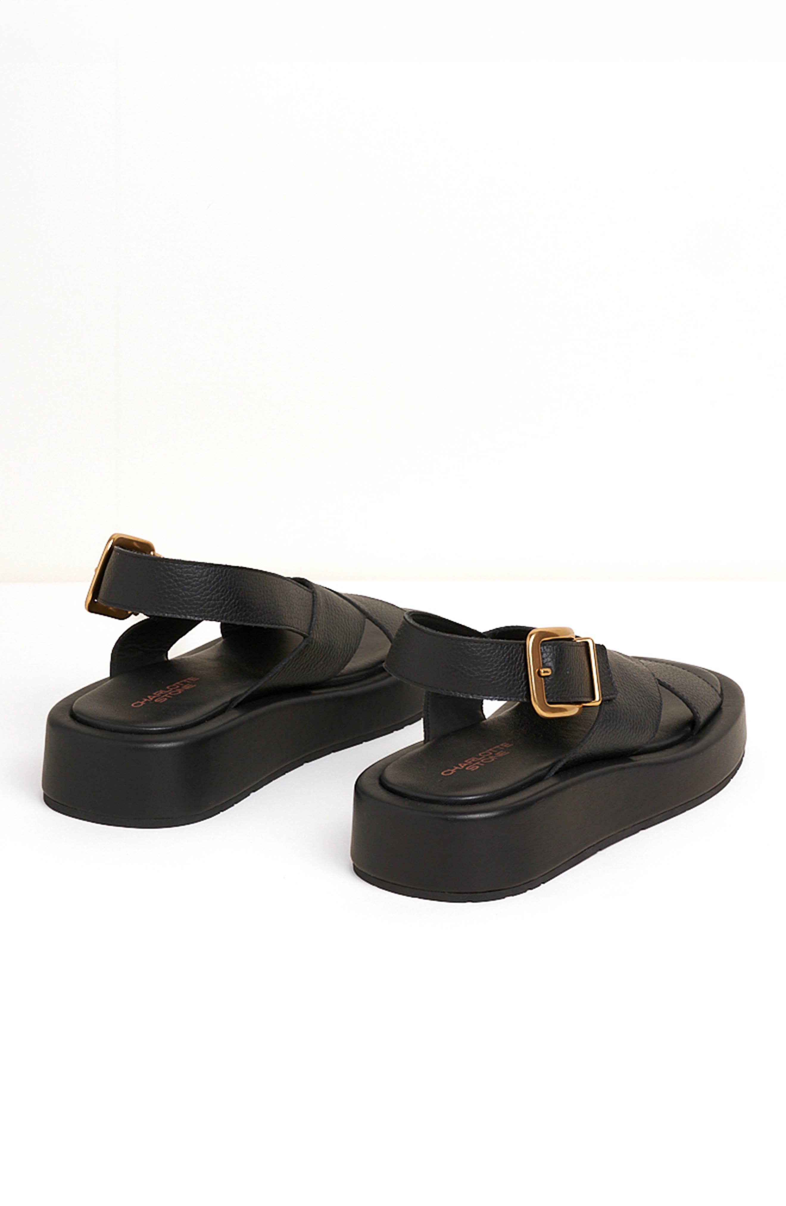 Charlotte Stone Anto Slingback Flatform Sandal, Alternate, color, Black