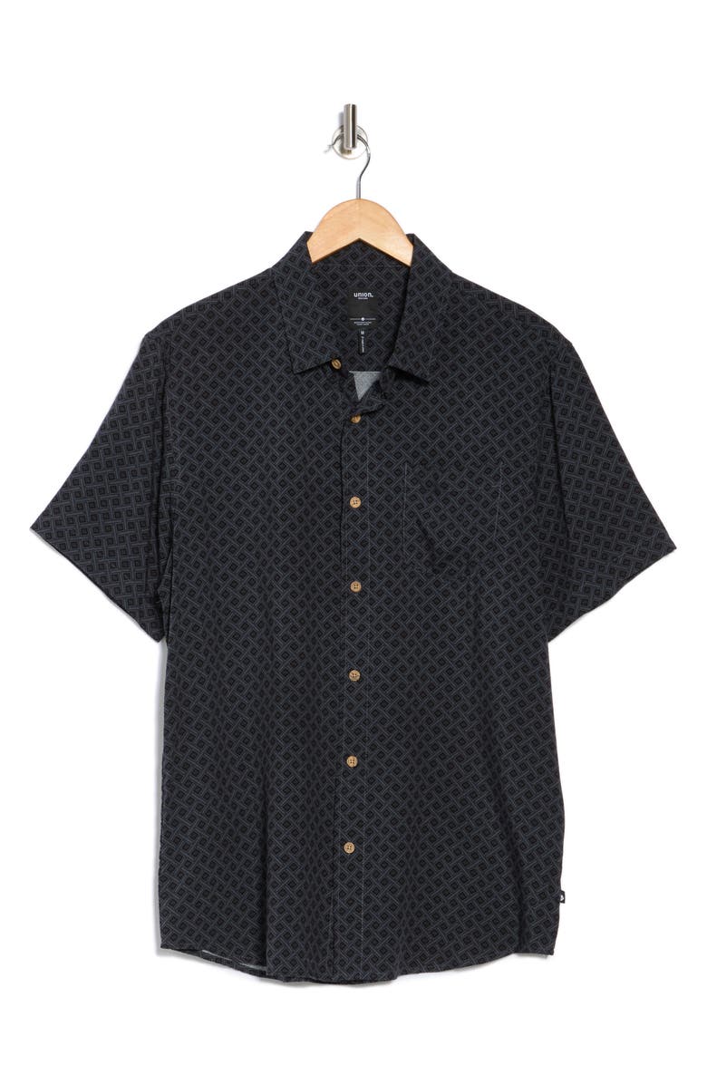 Union Venice Relaxed Fit Short Sleeve Button-Up Shirt, Alternate, color, Pewter