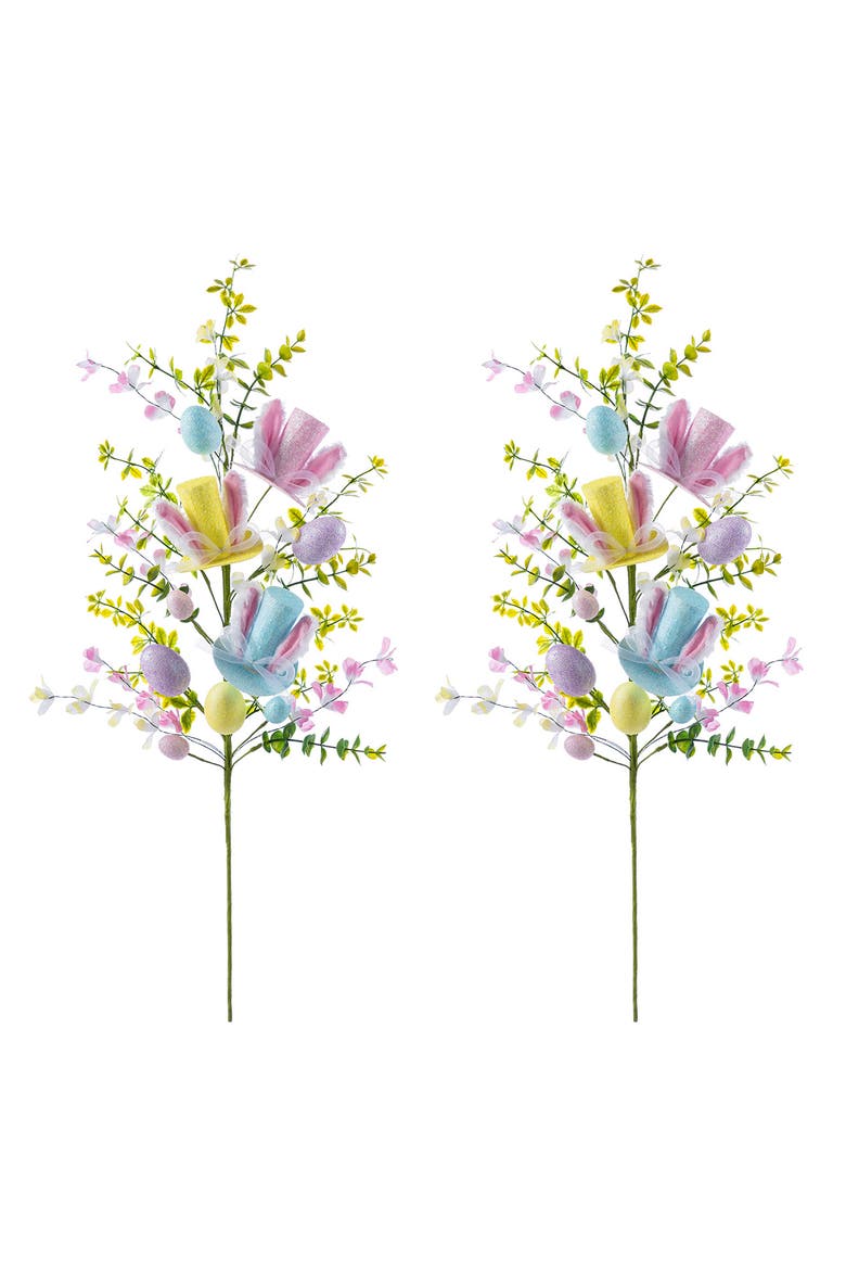 Set of 2 28"H Easter Glitter Egg Artificial Picks, Main, color, Yellow