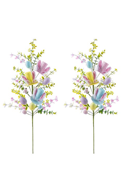 Set of 2 28"H Easter Glitter Egg Artificial Picks