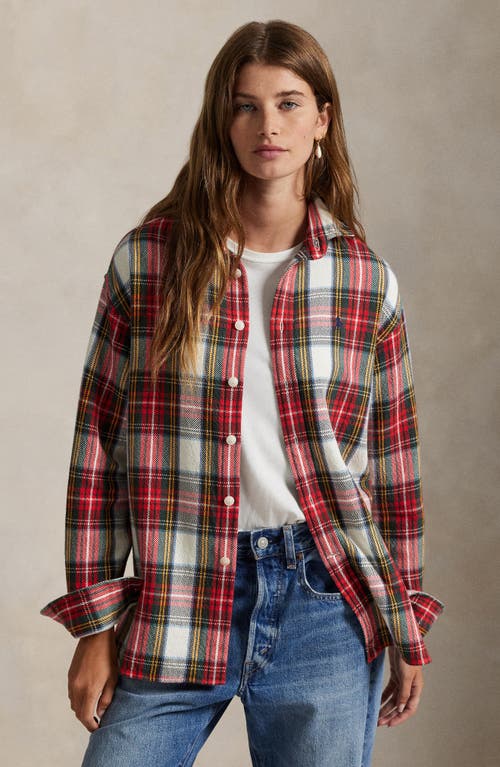 Polo Ralph Lauren Plaid Relaxed Fit Cotton Button-up Shirt In Black