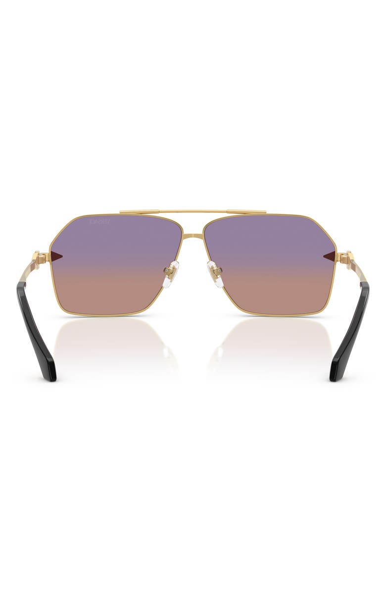 Versace 63mm Pilot Sunglasses, Alternate, color, Gold / Orange Violet