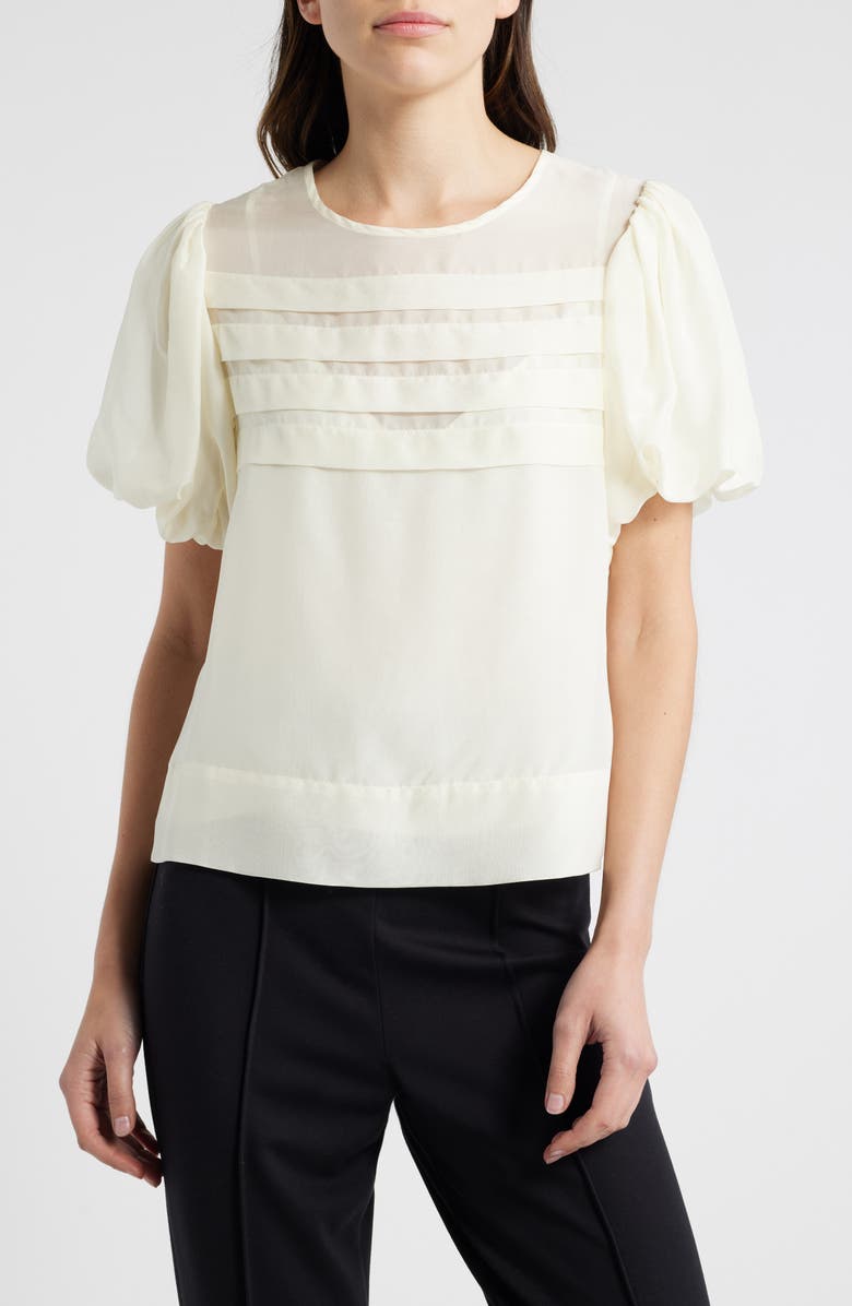 Wyeth Layered Front Puff Sleeve Top, Main, color, Cream