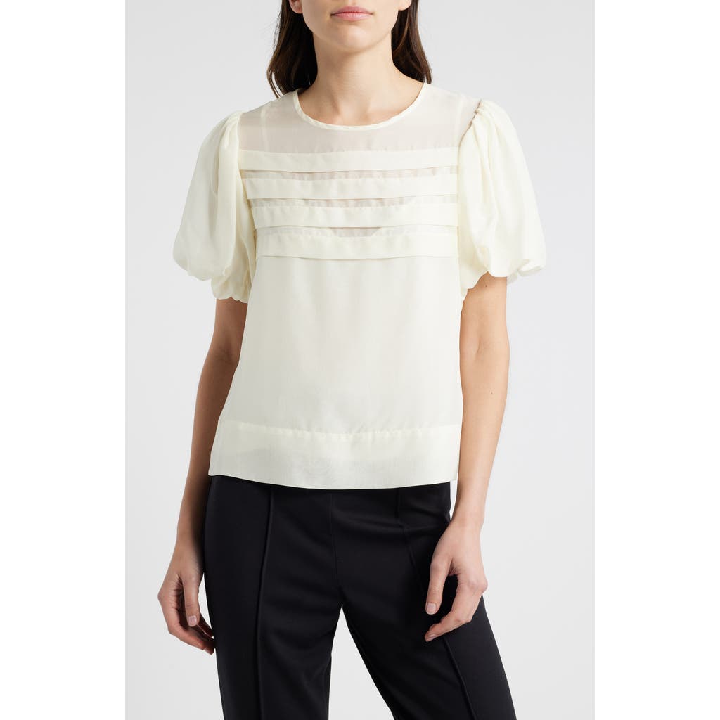 Wyeth Layered Front Puff Sleeve Top In Cream