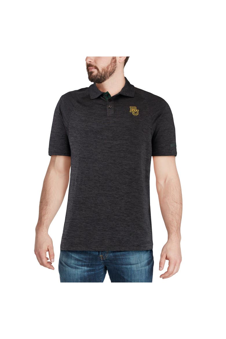 Men's Colosseum Heathered Black Baylor Bears Down Swing Polo, Alternate, color, Heather Black