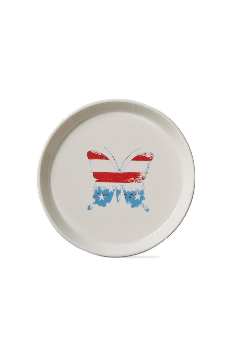 tag Butterfly Multicolor Ceramic Appetizer Plates for Summer, Main, color, Multicolored