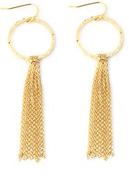 Panacea Circle Tassel French Wire Earrings