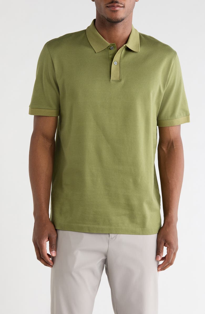 BOSS Parlay Piqué Cotton Polo, Main, color, Medium Green