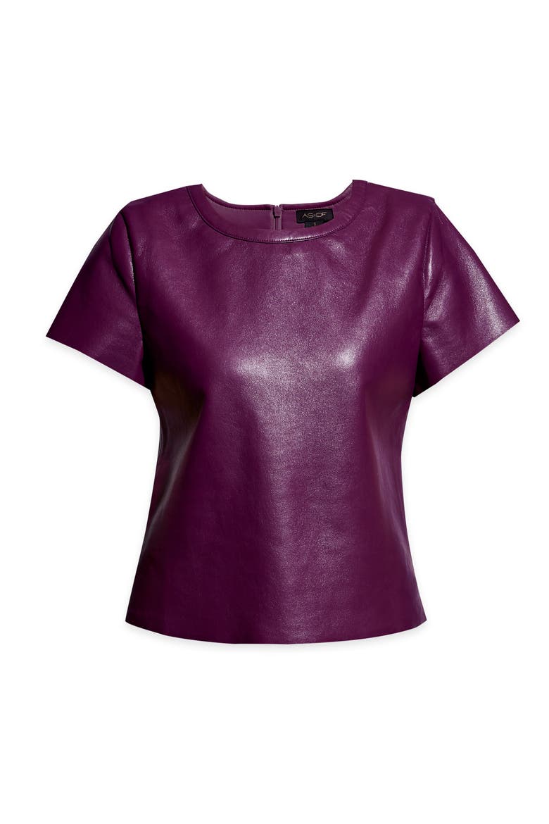 New Guard Recycled Leather Tee, Alternate, color, Plum Wine