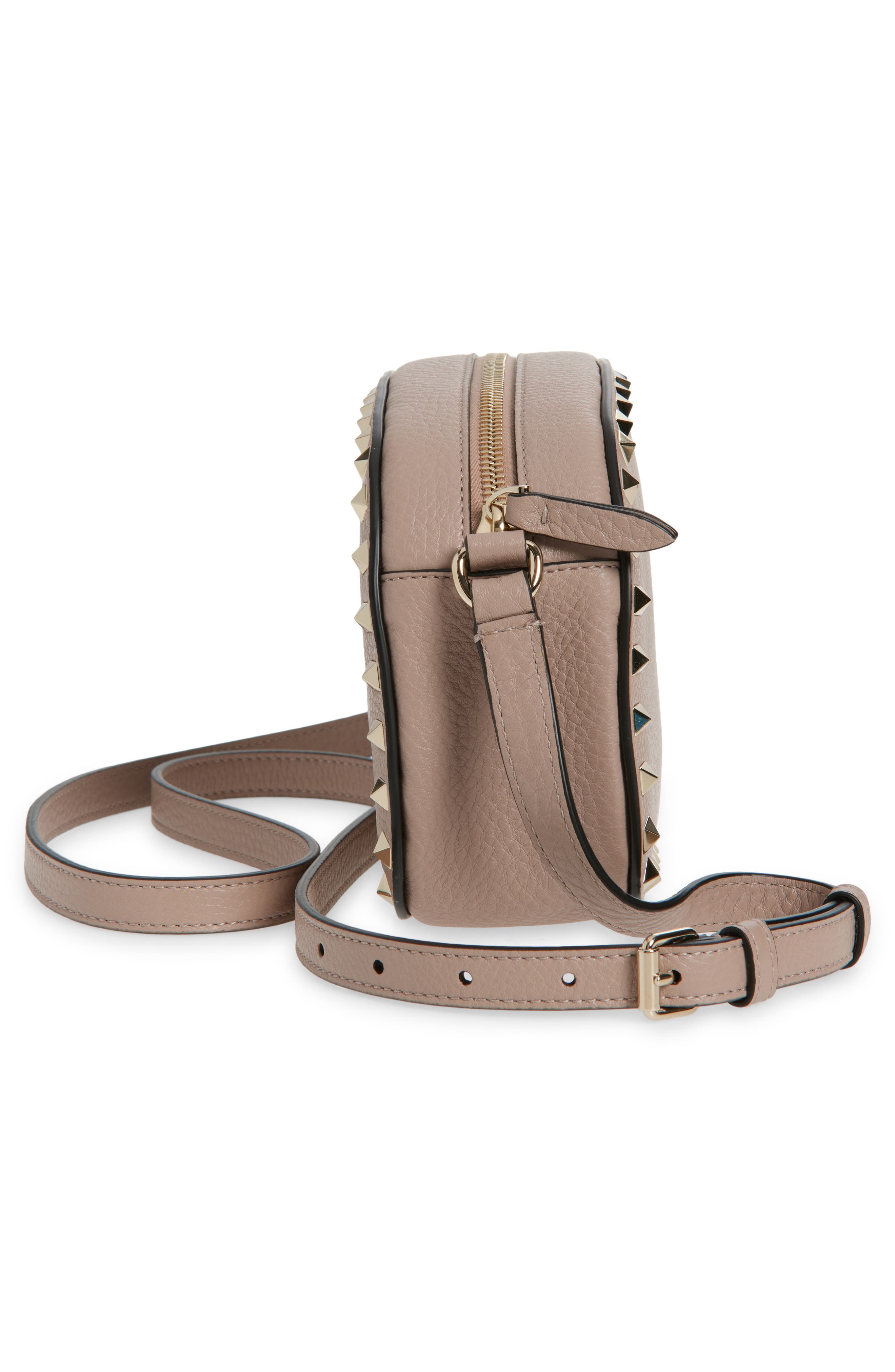 Valentino Garavani Rockstud Crossbody Camera Bag, Alternate, color, Poudre