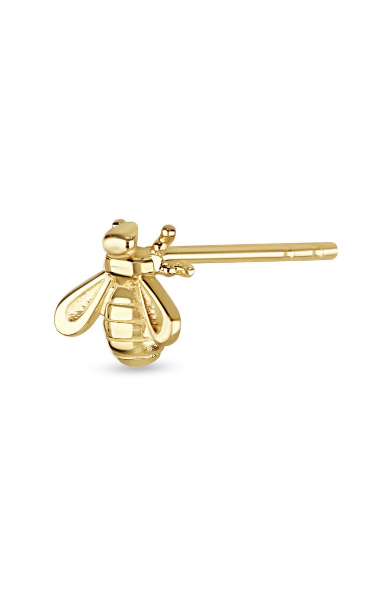 14K Gold Bee Stud Earrings, Alternate, color, 14KY