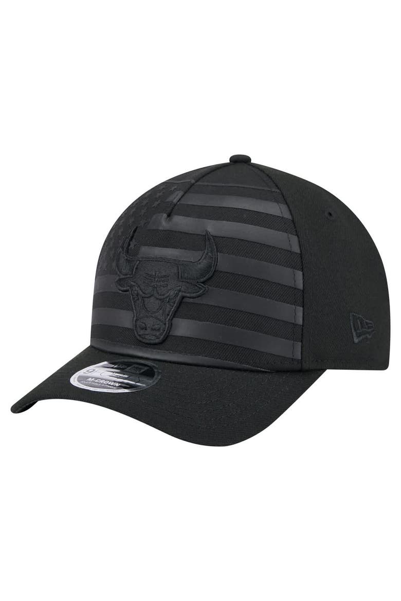 Men's New Era  Black Chicago Bulls Game Day Flag A-Frame 9FORTY Adjustable Hat, Main, color, Black