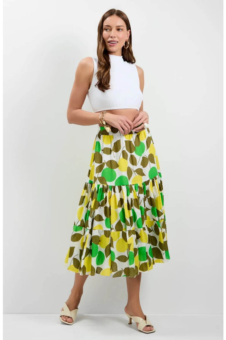 Marsay Drop Waist Midi Skirt, Alternate, color, Limone Print