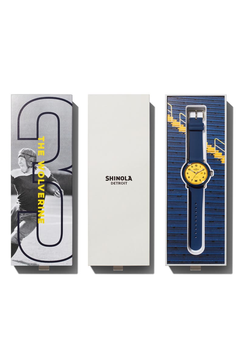 Shinola Detrola The Wolverine Silicone Strap Watch, 43mm, Alternate, color, 