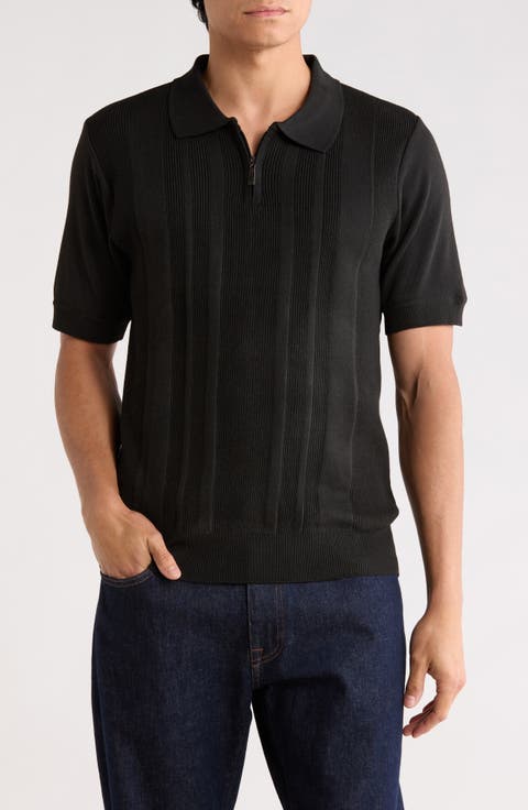 Half Zip Knit Polo Sweater