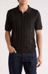 TOM BAINE Half Zip Knit Polo Sweater