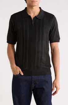 TOM BAINE Half Zip Knit Polo Sweater