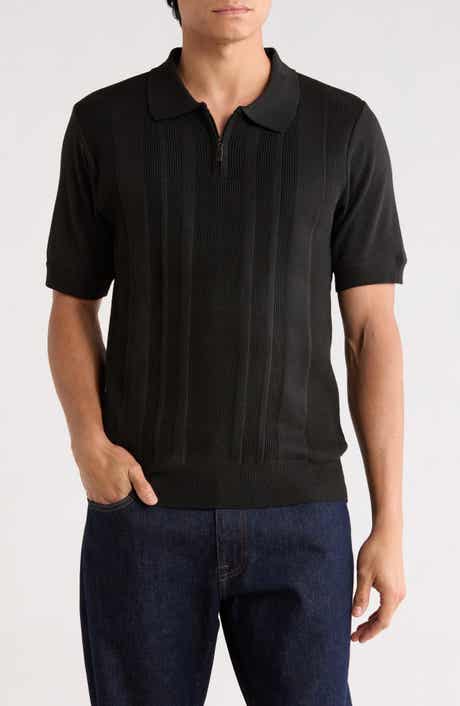 TOM BAINE Half Zip Knit Polo Sweater