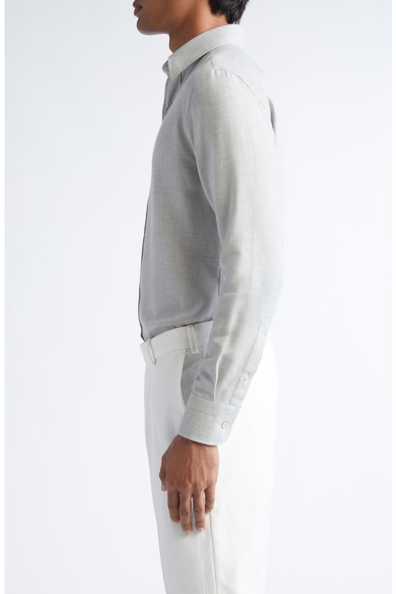 Cotton & Cashmere Mélange Twill Button-Up Shirt, Alternate, color, IG100 GREY