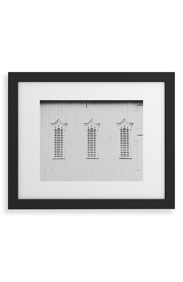 Deny Designs Rustic White Barn Framed Art Print, Main, color, 
