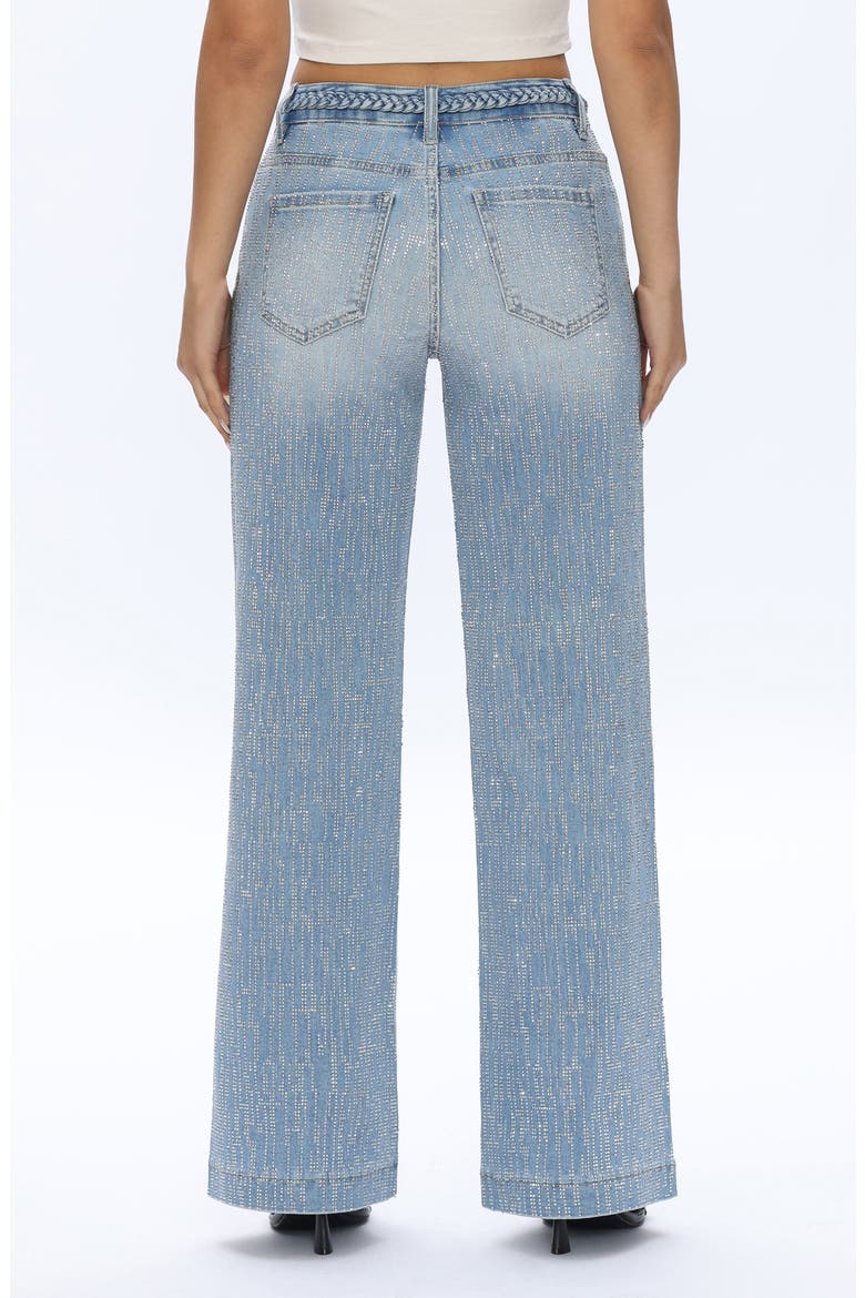 Rhinestone Wide Leg Jeans, Alternate, color, LIGHT BLUE