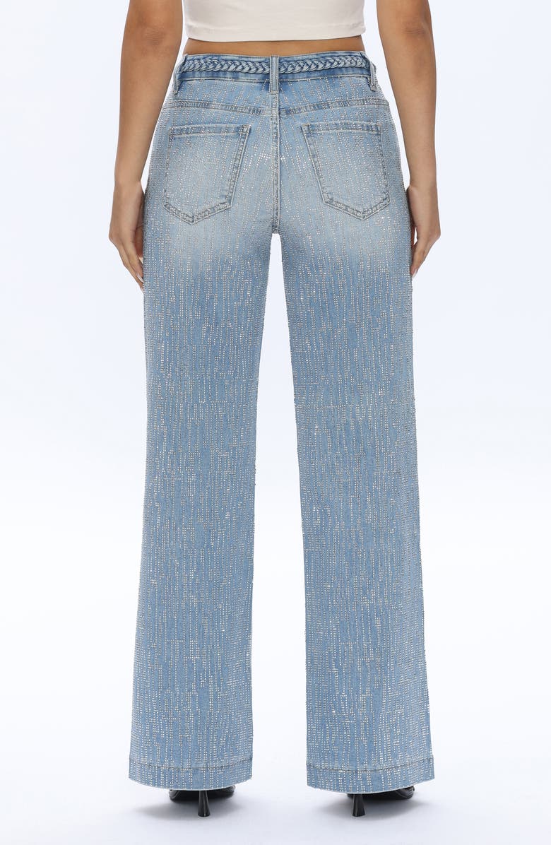 Bayeas Rhinestone Wide Leg Jeans, Alternate, color, 