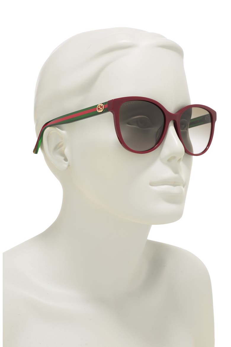 55mm Round Sunglasses, Alternate, color, BURGUNDY