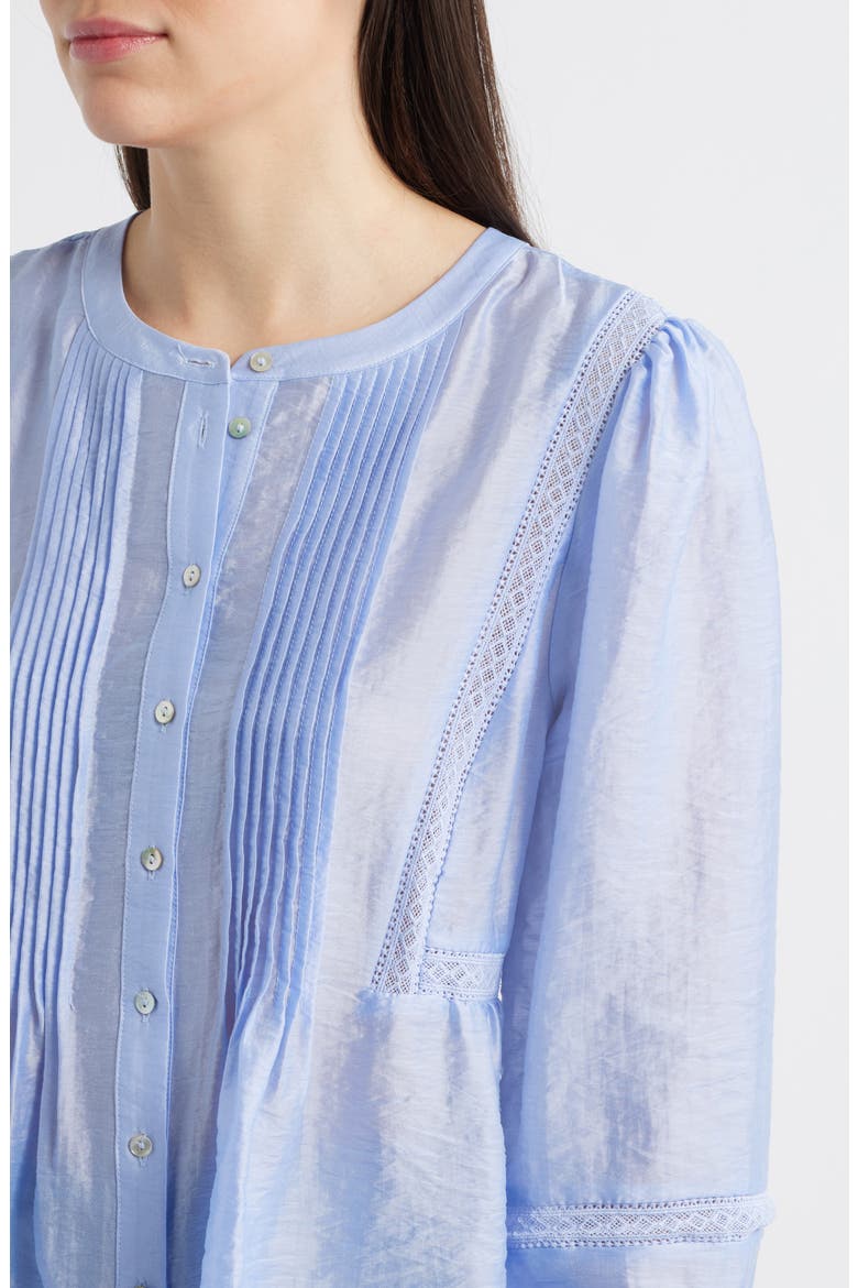 Pintuck Taffeta Top, Alternate, color, COOL LAVENDER