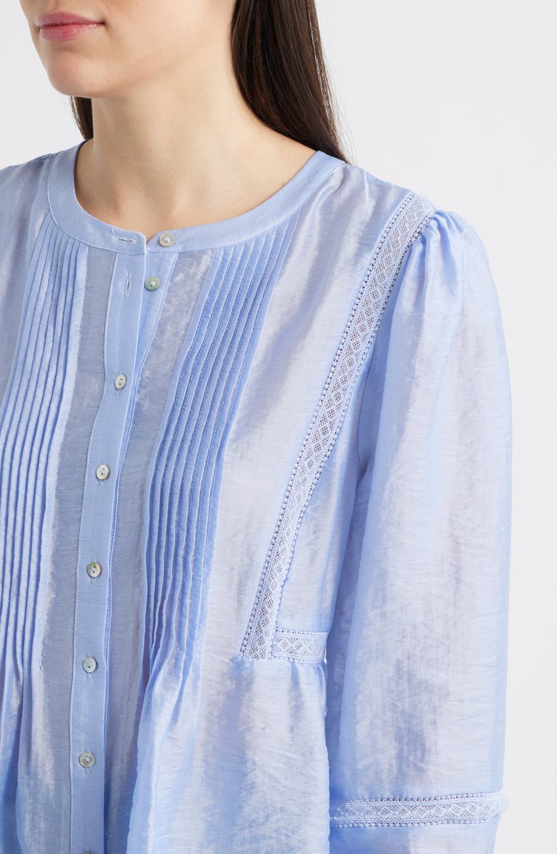 Vince Camuto Pintuck Taffeta Top, Alternate, color, Cool Lavender