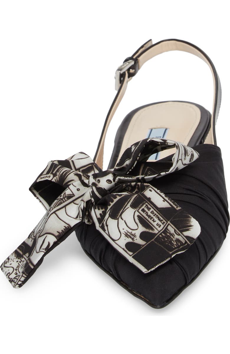 Prada Bow Pointy Toe Bow Flat, Alternate, color,